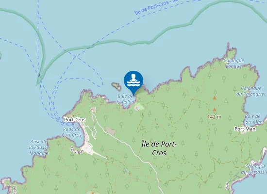 Map of ILE DE PORT CROS-BAIE DE LA PALUD