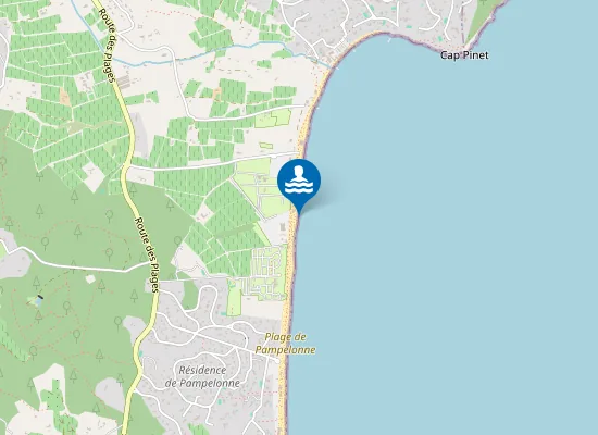Map of PLAGE PAMPELONNE TAMARIS