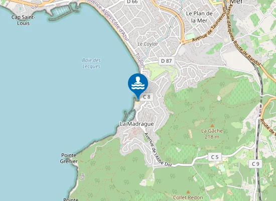 Map of PLAGE LA MADRAGUE DE SAINT-CYR