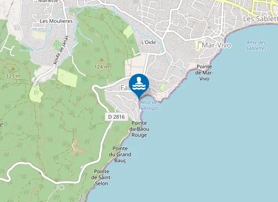 Map of PLAGE DE FABREGAS