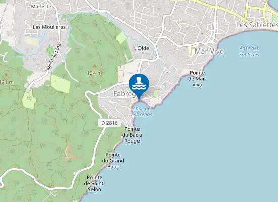 Map of PLAGE DE FABREGAS EST