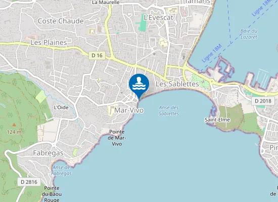 Map of PLAGE DE MAR VIVO POSTE DE SECOURS