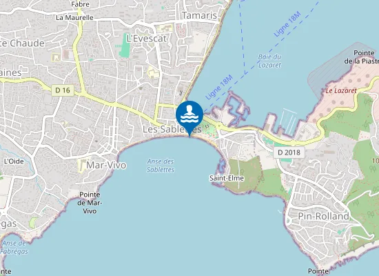 Map of PLAGE DES SABLETTES CENTRE POSTE DE SECOURS