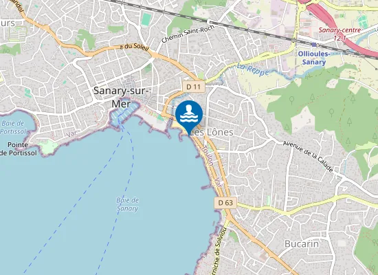 Map of PLAGE BONNEGRACE OUEST LES LONES