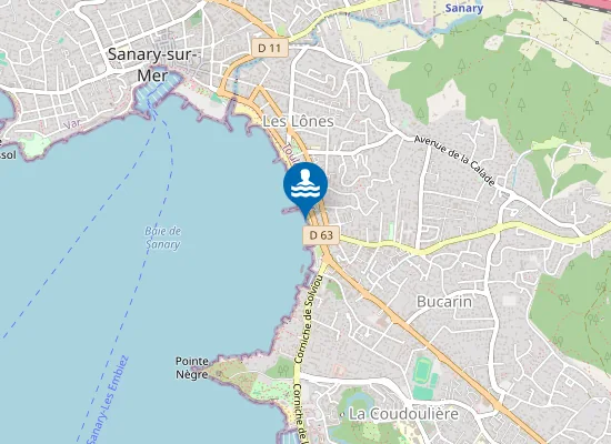 Map of PLAGE BONNEGRACE KENNEDY (POSTE DE SECOURS)