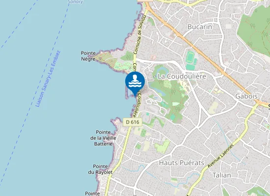 Map of PLAGE DE LA COUDOULIERE