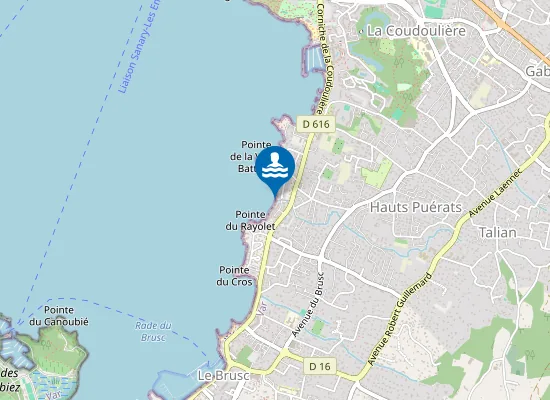 Map of PLAGE DU RAYOLET