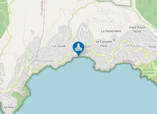 Map of PLAGE CANADEL OUEST