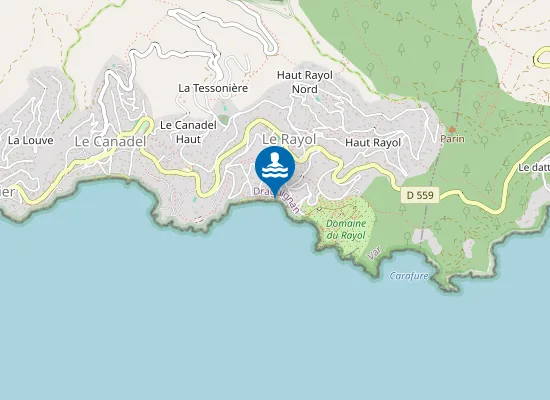 Map of PLAGE RAYOL OUEST