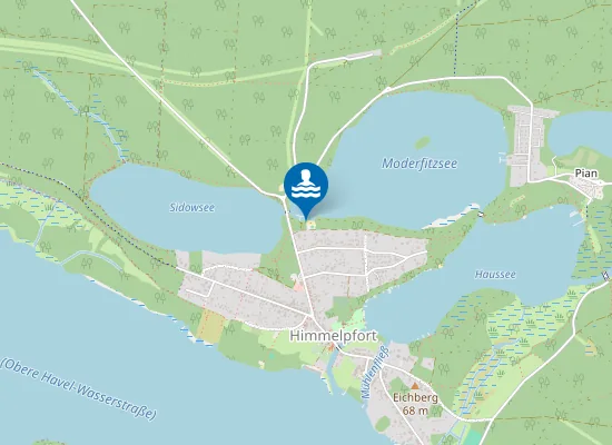 Map of MODERFITZSEE FUERSTENBERG OT HIMMELPFORT