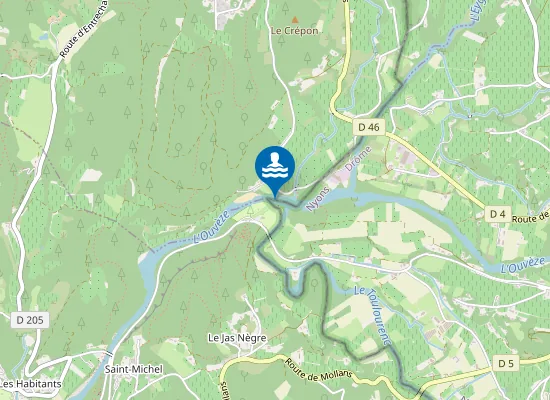 Map of CAMPING DES TROIS RIVIERES