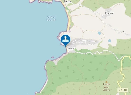 Map of PLAGE DE SEVANI-PETIT CAPO