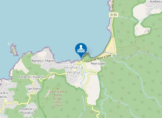 Map of PLAGE DE VERGHIA