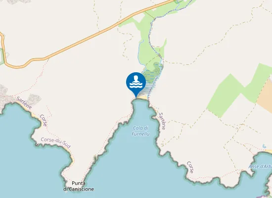 Map of PLAGE DE CANISCIONE