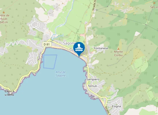 Map of PLAGE DE SAGONE