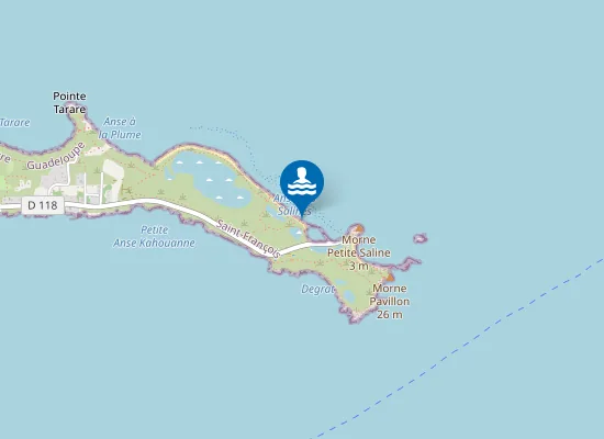 Map of POINTE DES CHATEAUX-SALINES