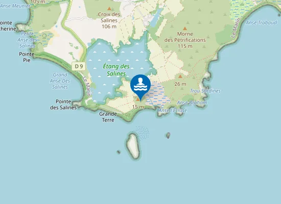 Map of SALINES : MILIEU TABLE DU DIABLE