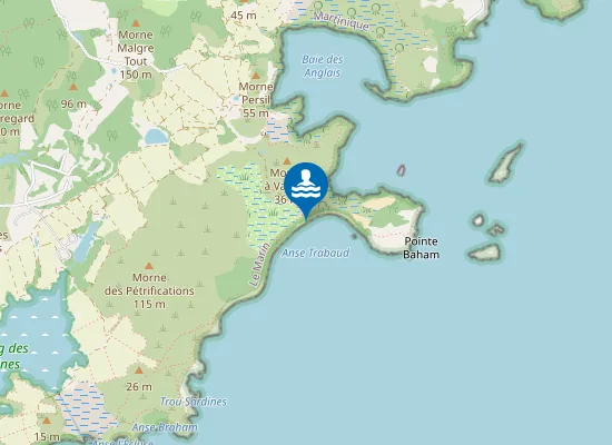 Map of ANSE TRABAUD : FACE ACCES