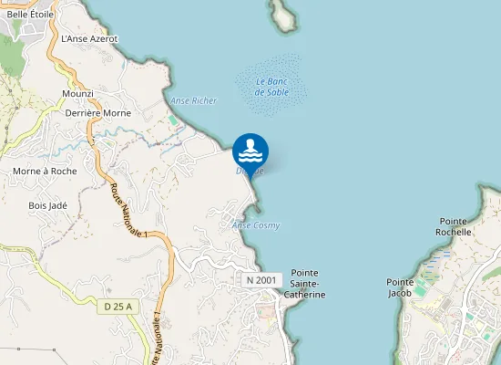 Map of Anse Cosmy : Milieu Plage