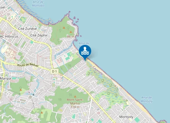 Map of PLAGE DE BOURDA