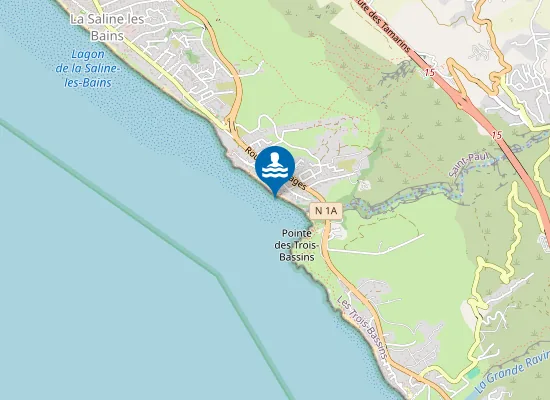 Map of PLAGE DE LA POINTE TROIS ROCHES