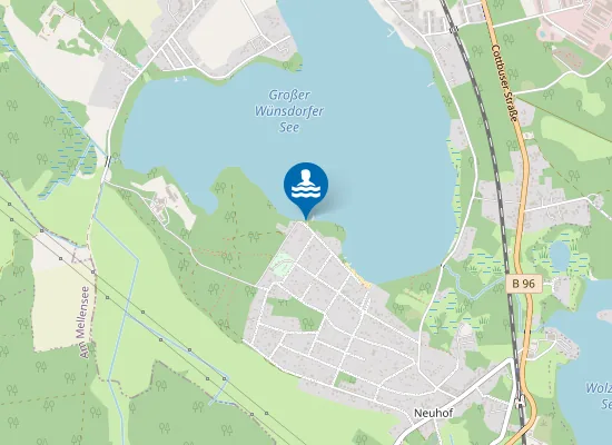 Map of GROSSER WUENSDORFER SEE WUENSDORF STRAND NEUHOF