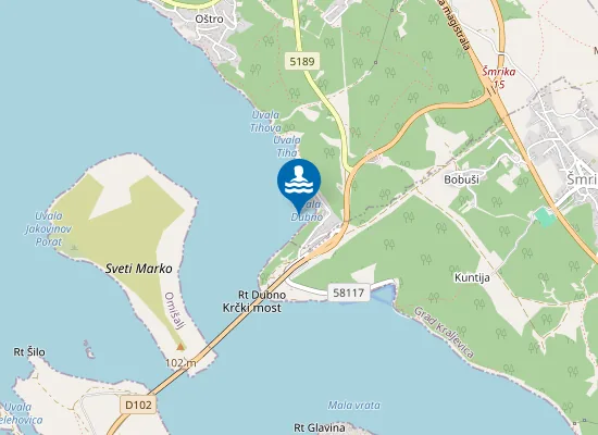 Map of UVALA SCOTT KOD TOBOGANA