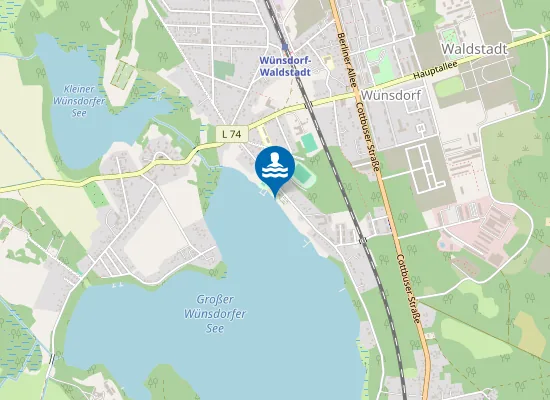 Map of GROSSER WUENSDORFER SEE WUENSDORF STRANDBAD