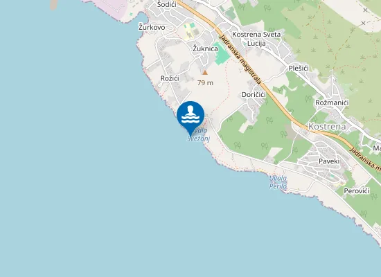 Map of KOSTRENA UVALA SVEZANJ