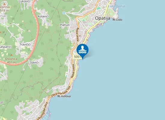 Map of HOTEL ADRIATIC KUPALISTE