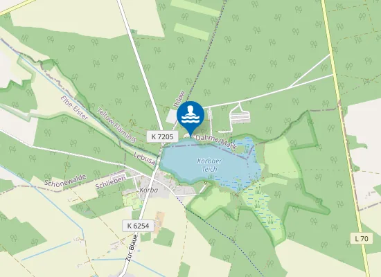 Map of KOERBAER SEE ERHOLUNGSGEBIET KOERBAER TEICH