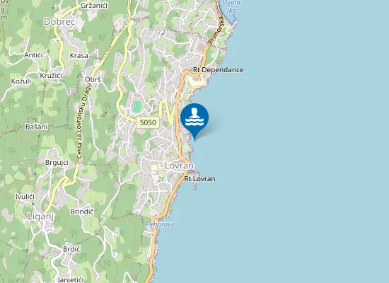 Map of LOVRAN KUPALISTE KVARNER