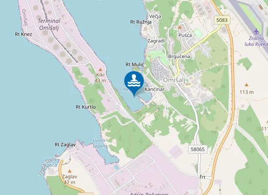 Map of KRAJ UVALE OMISALJ