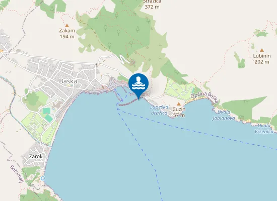 Map of BASKA PLAZA IZVAN LUKOBRANA