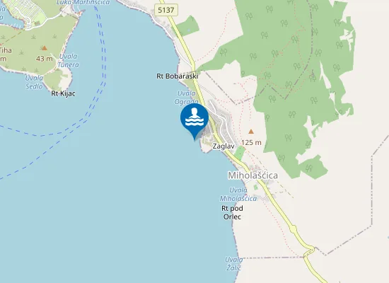 Map of MARTINSCICA PUNTA ZAGLAV