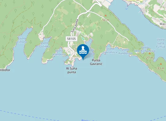 Map of SUHA PUNTA IZMEDJU HT CAROLINE I REST