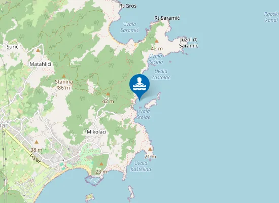 Map of UVALA ZASTOLAC