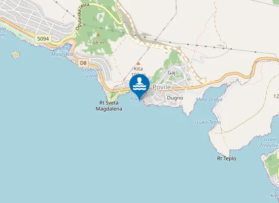 Map of POVILE ISPOD BUNGALOVA NA OBALI