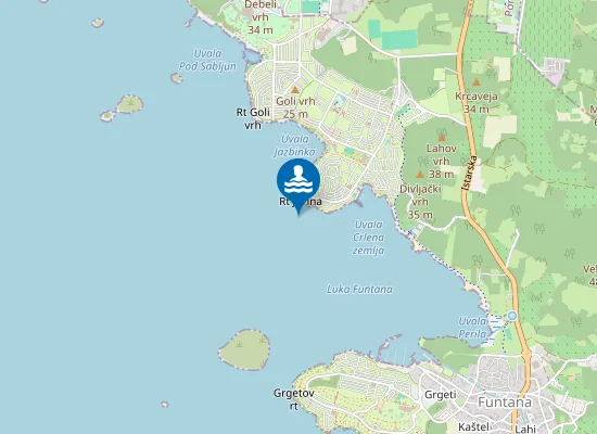 Map of Ac Bijela Uvala Uvala Crljena Zemlja