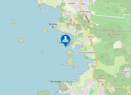 Map of Ac Valkanela Prema Otocima Salamun