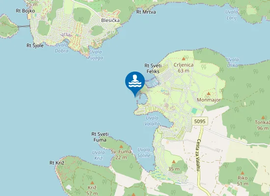 Map of Ac Valalta Uvala Prema Marini