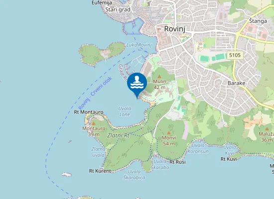Map of LONE ISPOD HOTELA MONTE MULINI