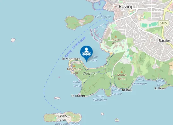 Map of PUNTA CORRENTE UVALA LONE