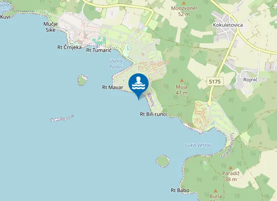 Map of Ac Polari Prema Rtu Bili Runci