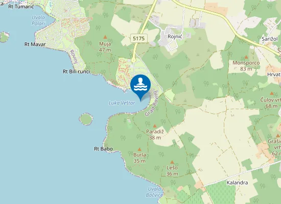 Map of Ac Vestar Uvala Sredina