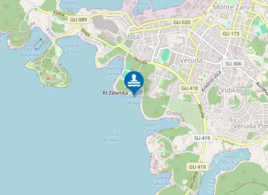 Map of GORTANOVA UVALA SREDINA UVALE