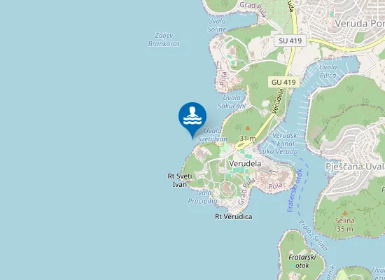 Map of HOTEL BRIONI ISPOD HOTELA