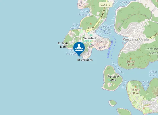 Map of VERUDELA SVJETIONIK