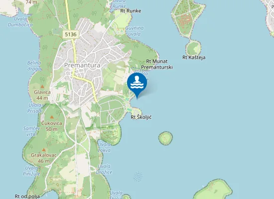 Map of Ac Stupice Poluotok