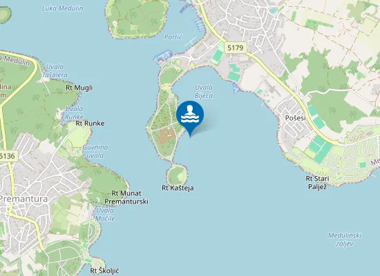 Map of Ac Medulin Markovi Brigi